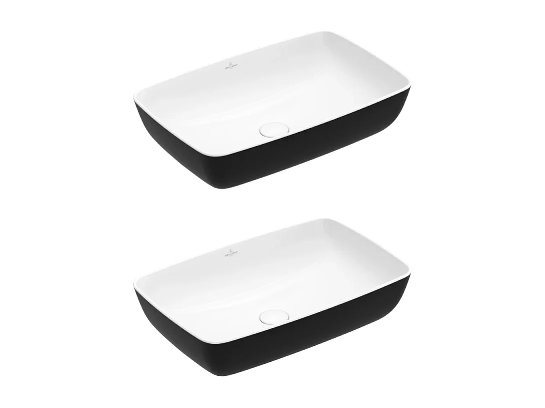 Lot de deux vasques rectangles à poser VILLEROY ET BOCH Artis Coal Black
