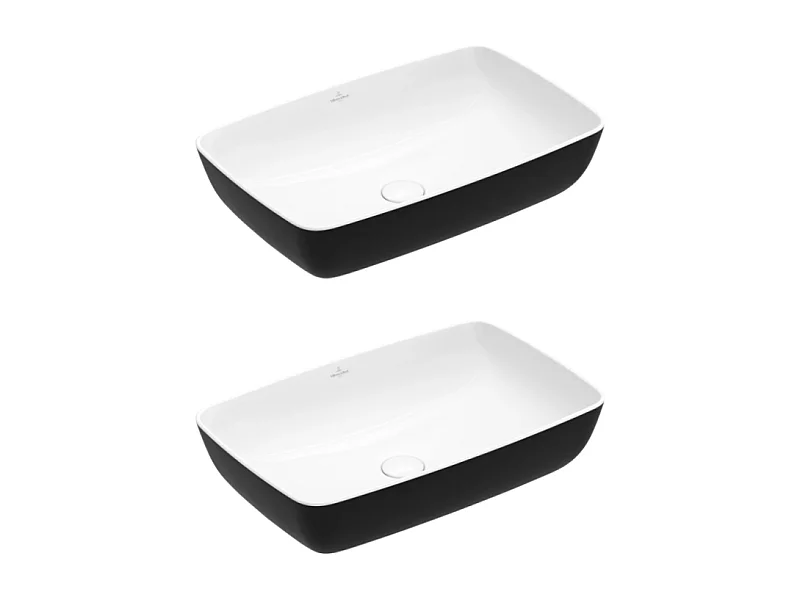Lot de deux vasques rectangles à poser VILLEROY ET BOCH Artis Coal Black