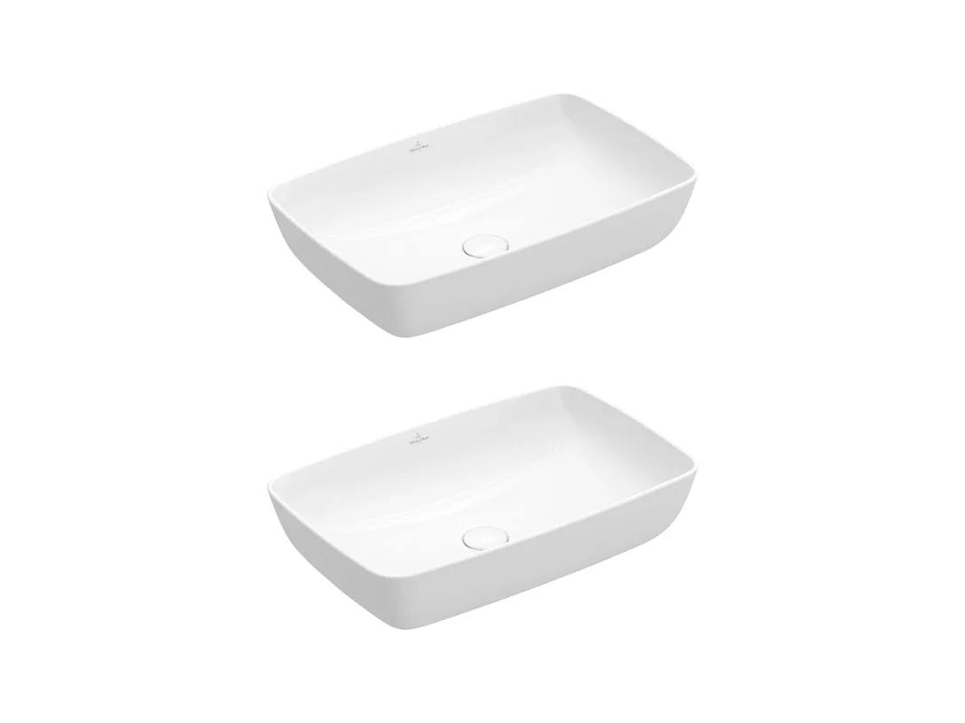 Lot de deux vasques rectangles à poser VILLEROY ET BOCH Artis Blanches