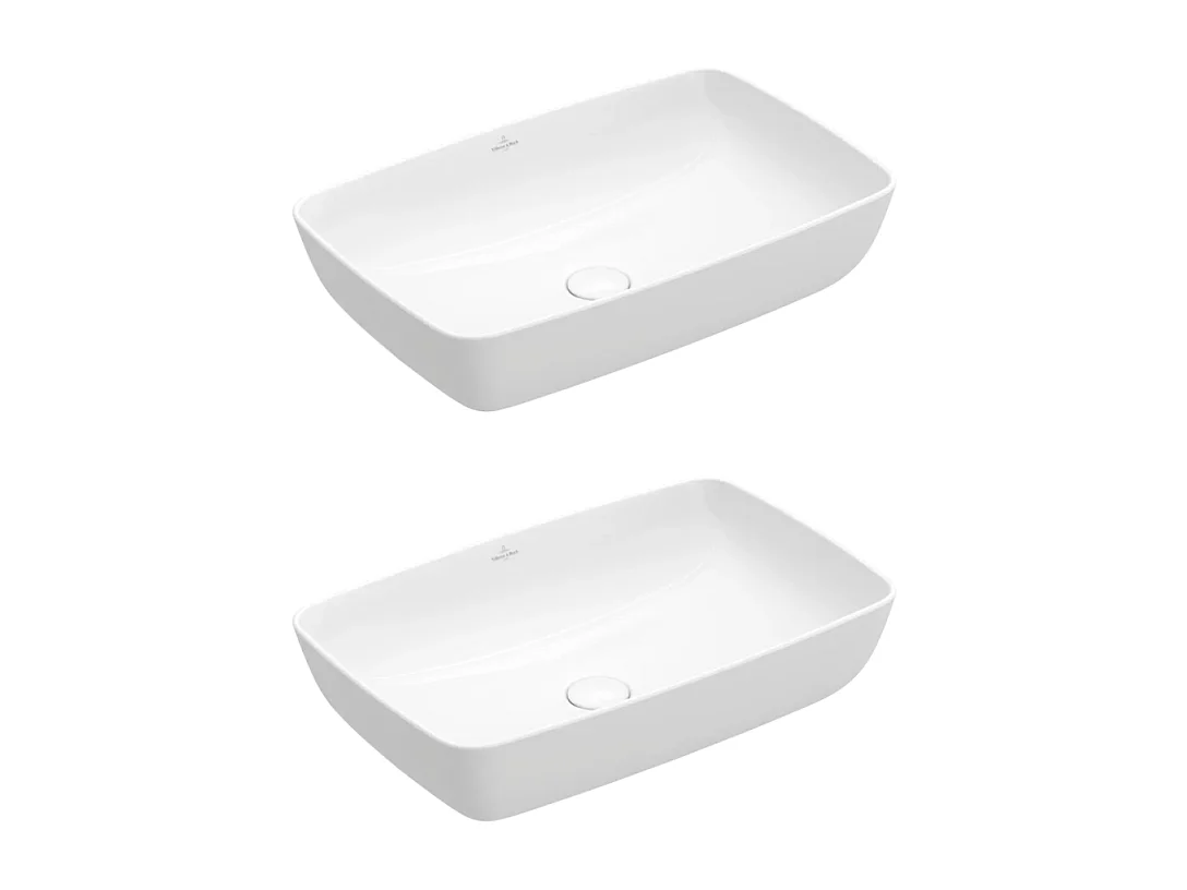 Lot de deux vasques rectangles à poser VILLEROY ET BOCH Artis Blanches