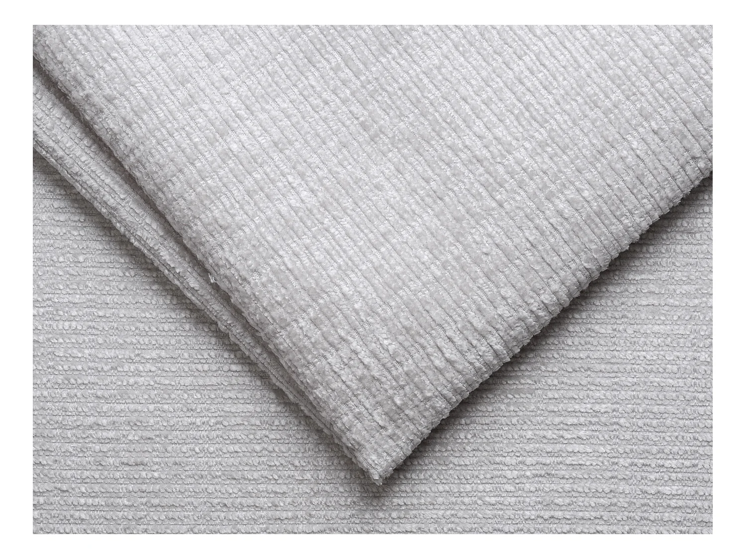 Canapé 3 places convertible express en tissu chenille gris clair - Couchage à lattes larges 140 cm - Matelas 18 cm LORETO