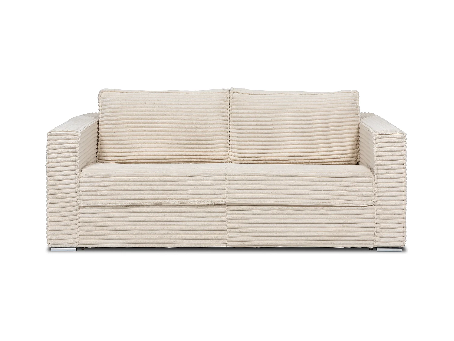 Divano letto 4 posti a ribalta Letto con doghe larghe 160cm Mater. 18cm Velluto a coste larghe Beige - LORETO
