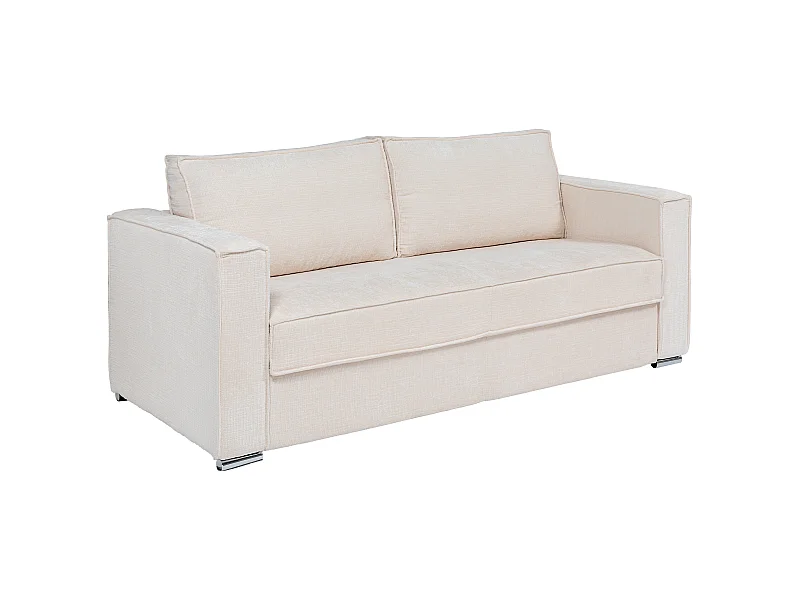 Divano letto 4 posti a ribalta Letto con doghe larghe 160cm Mater. 18cm in Tessuto ciniglia Beige - LORETO