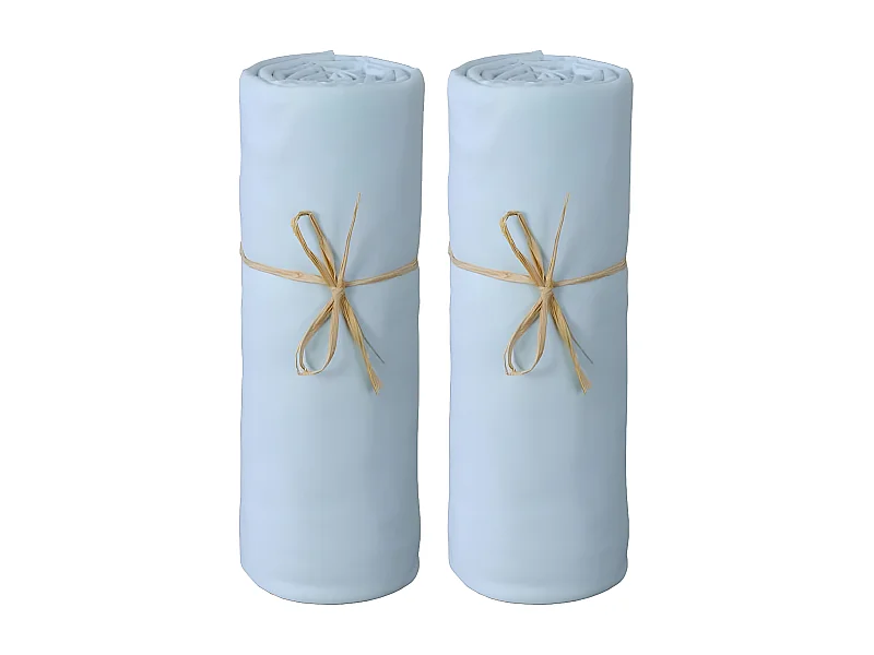 Lot de 2 Draps housse lit bébé 60 x 120 cm / 100% coton / 57 fils/cm²