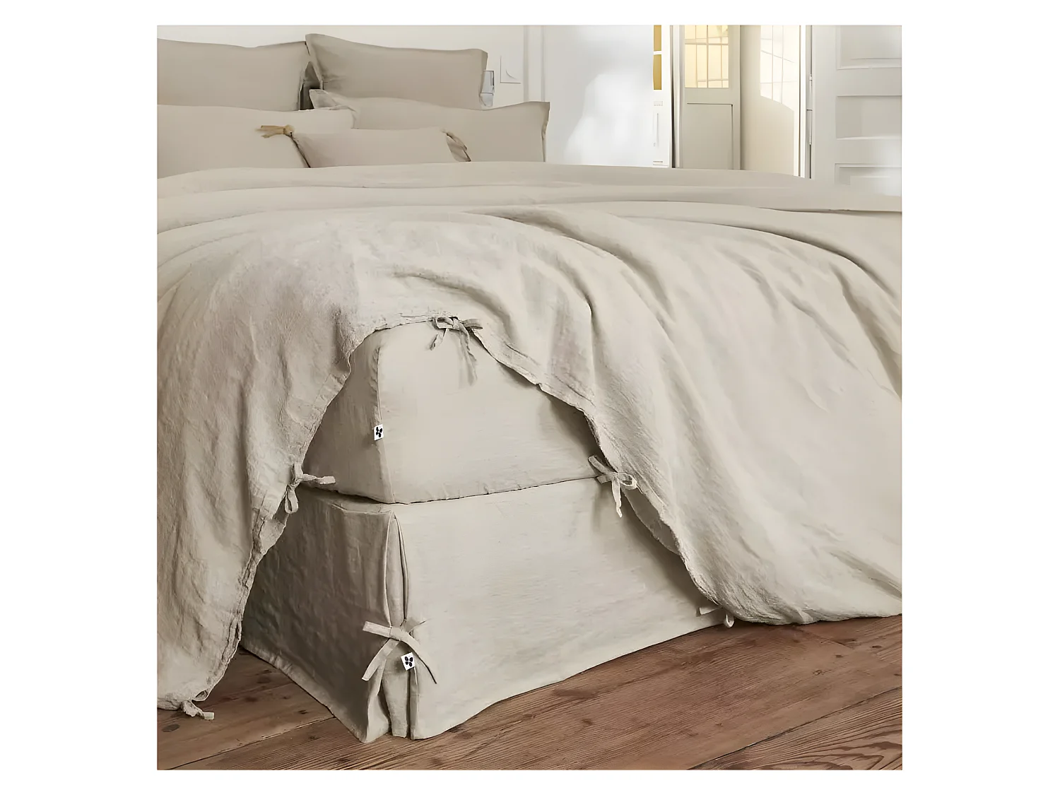 Cache sommier "Soline" toutes dimensions Lin lavé