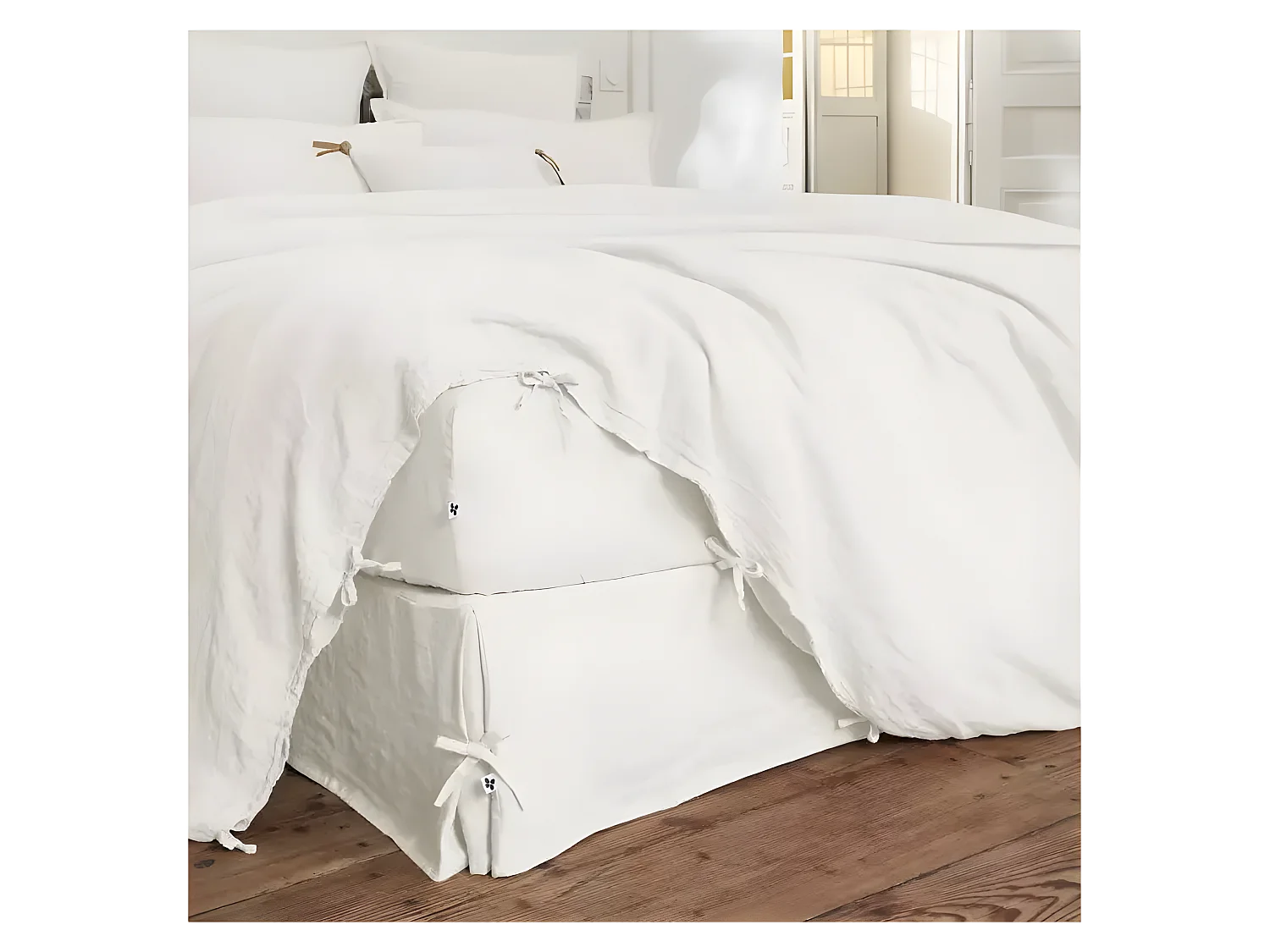 Cache sommier "Soline" toutes dimensions Lin lavé l'Effet Papillon