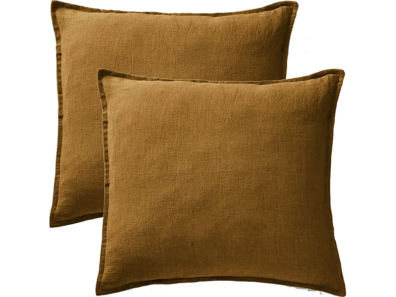 Lot de 2 taies d'oreiller "Soline" 60 x 60 cm & 50 x 70 cm "Lin lavé"