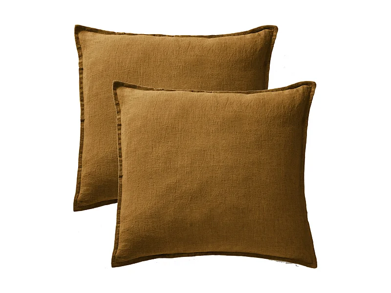 Lot de 2 taies d'oreiller "Soline" 60 x 60 cm & 50 x 70 cm "Lin lavé"