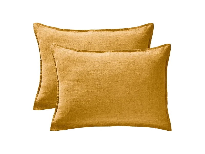 Lot de 2 taies d'oreiller "Soline" 60 x 60 cm & 50 x 70 cm "Lin lavé"
