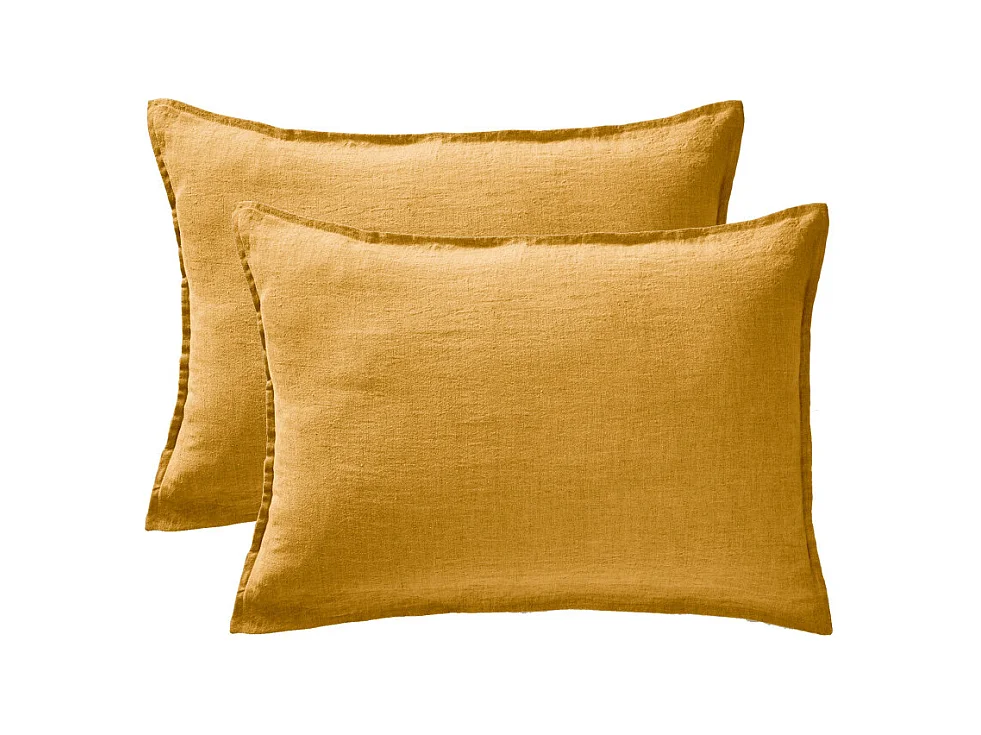 Lot de 2 taies d'oreiller "Soline" 60 x 60 cm & 50 x 70 cm "Lin lavé"
