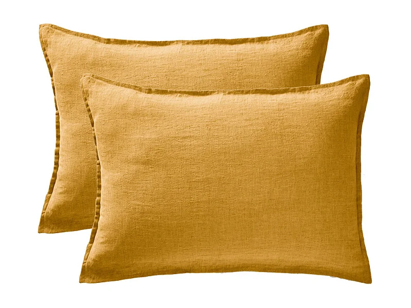 Lot de 2 taies d'oreiller "Soline" 60 x 60 cm & 50 x 70 cm "Lin lavé"