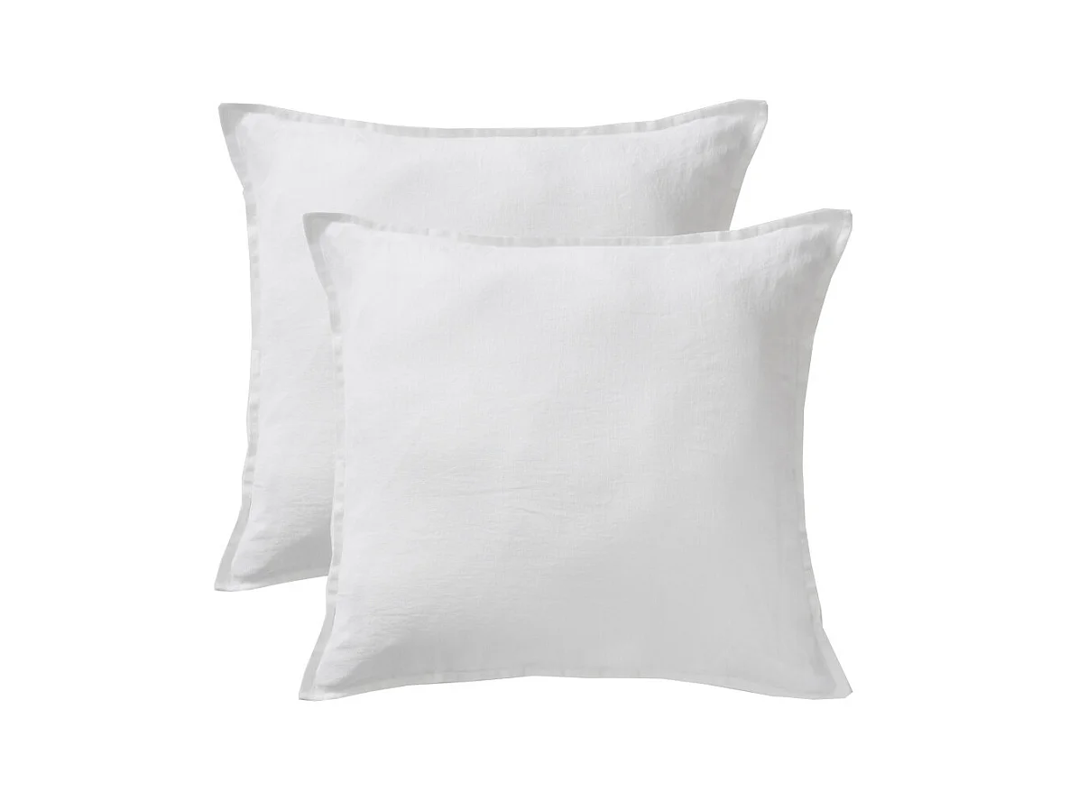 Lot de 2 taies d'oreiller "Soline" 60 x 60 cm & 50 x 70 cm "Lin lavé"