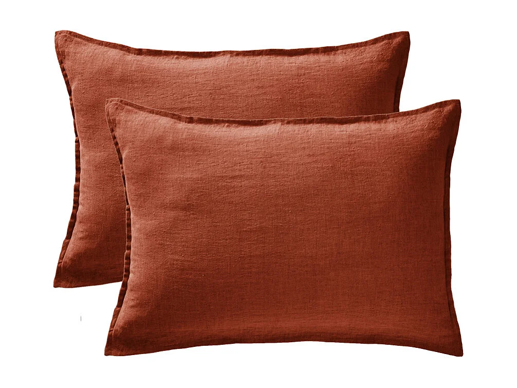 Lot de 2 taies d'oreiller "Soline" 60 x 60 cm & 50 x 70 cm "Lin lavé"