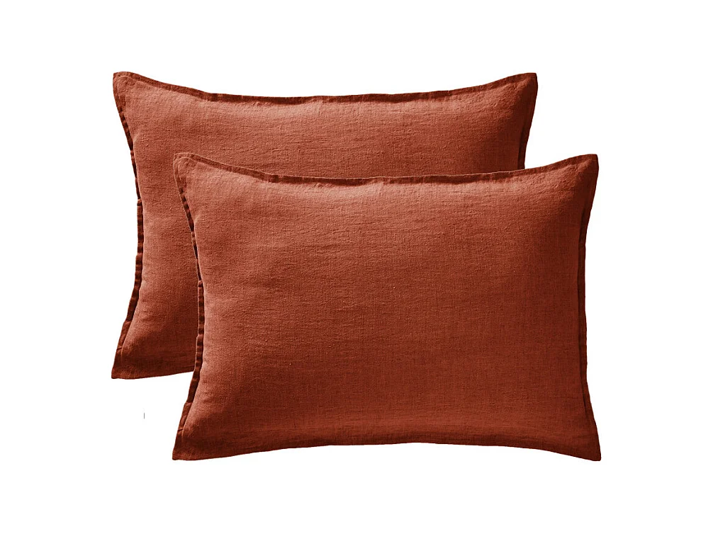 Lot de 2 taies d'oreiller "Soline" 60 x 60 cm & 50 x 70 cm "Lin lavé"