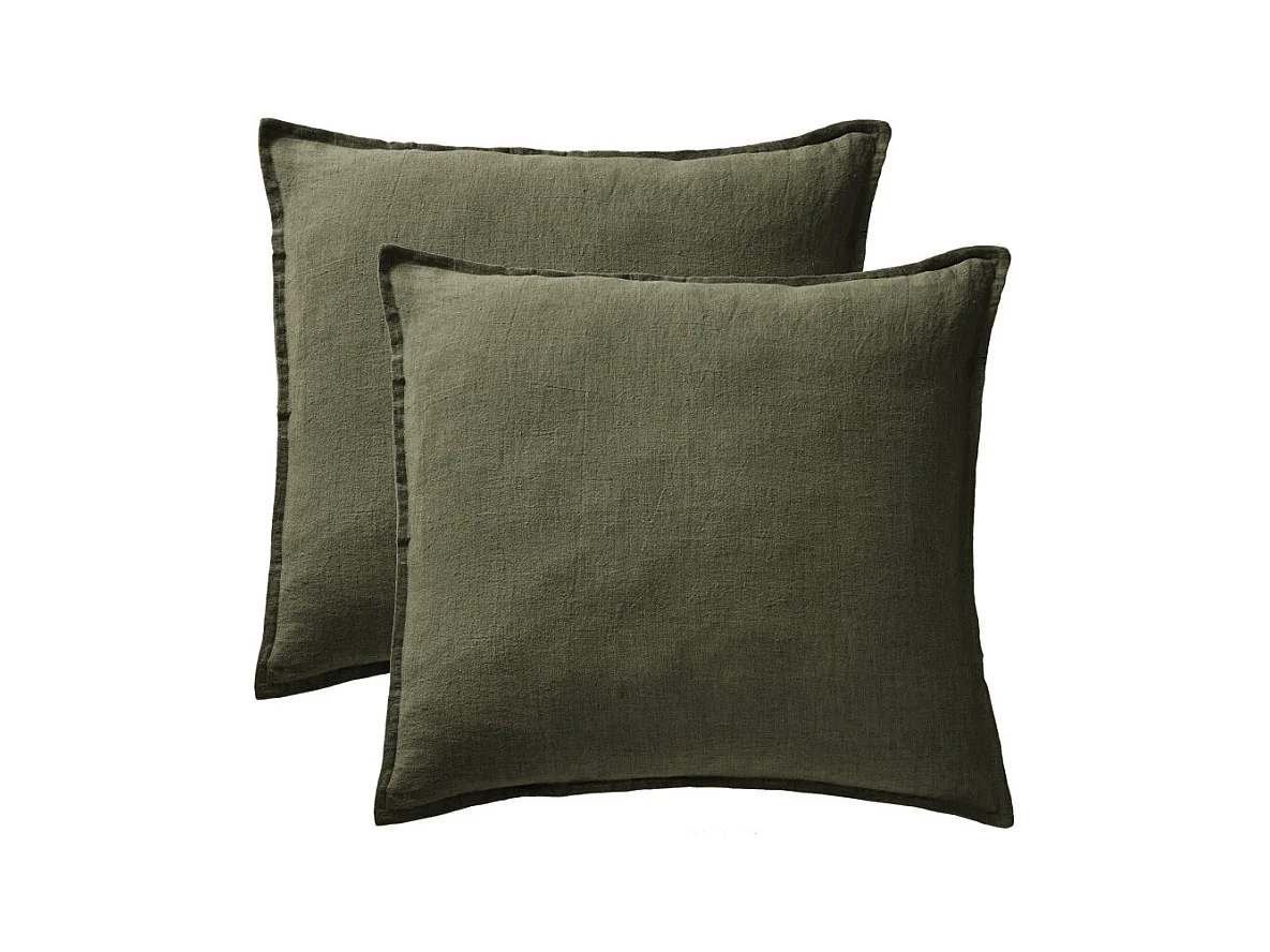 Lot de 2 taies d'oreiller "Soline" 60 x 60 cm & 50 x 70 cm "Lin lavé"