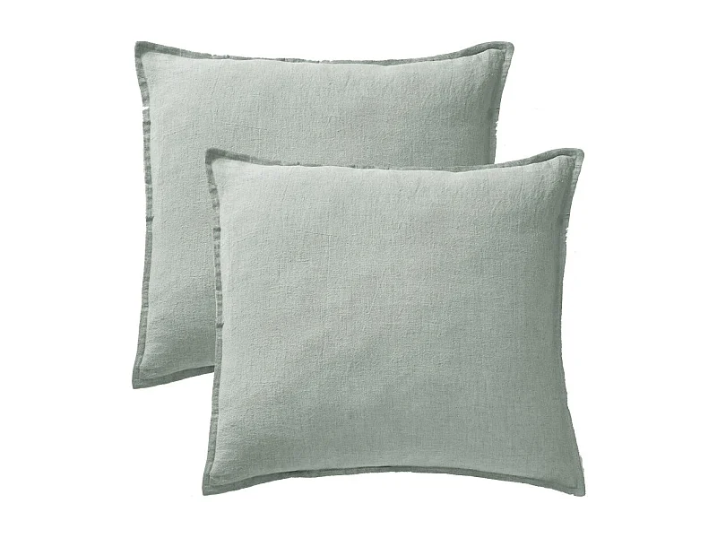 Lot de 2 taies d'oreiller "Soline" 60 x 60 cm & 50 x 70 cm "Lin lavé"