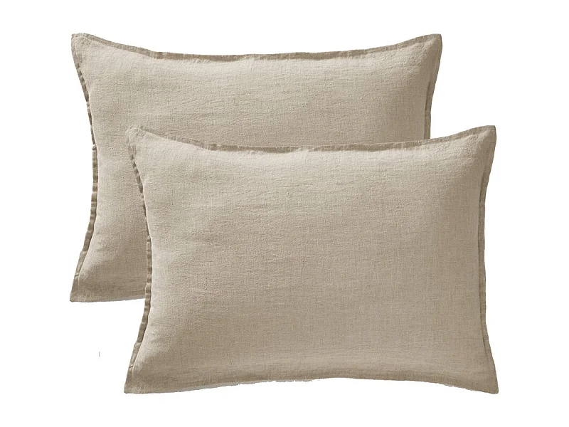 Lot de 2 taies d'oreiller "Soline" 60 x 60 cm & 50 x 70 cm "Lin lavé"