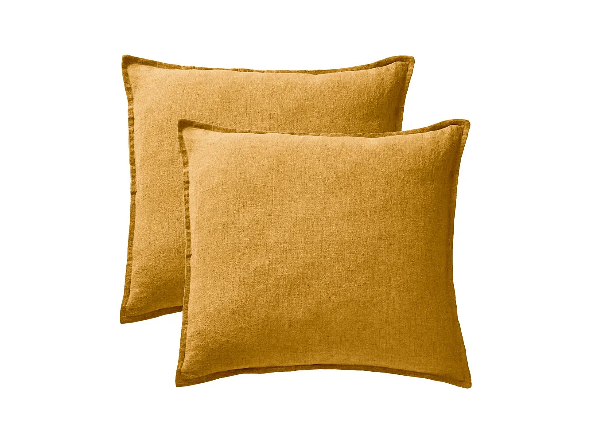 Lot de 2 taies d'oreiller "Soline" 60 x 60 cm & 50 x 70 cm "Lin lavé"