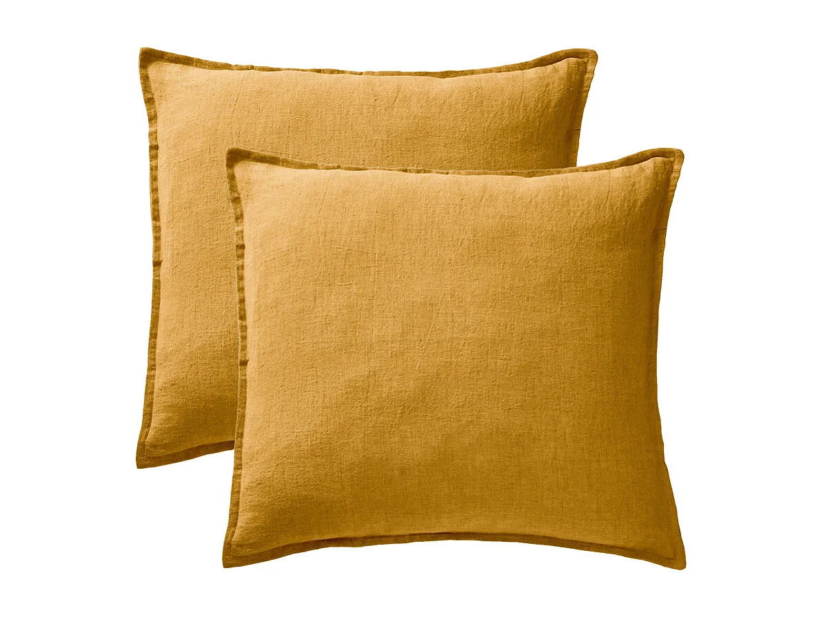 Lot de 2 taies d'oreiller "Soline" 60 x 60 cm & 50 x 70 cm "Lin lavé"