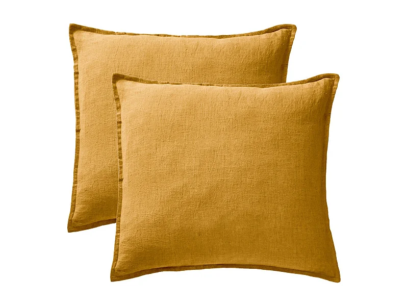 Lot de 2 taies d'oreiller "Soline" 60 x 60 cm & 50 x 70 cm "Lin lavé"