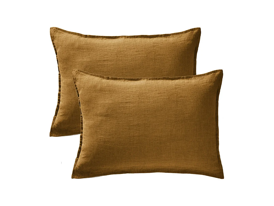 Lot de 2 taies d'oreiller "Soline" 60 x 60 cm & 50 x 70 cm "Lin lavé"