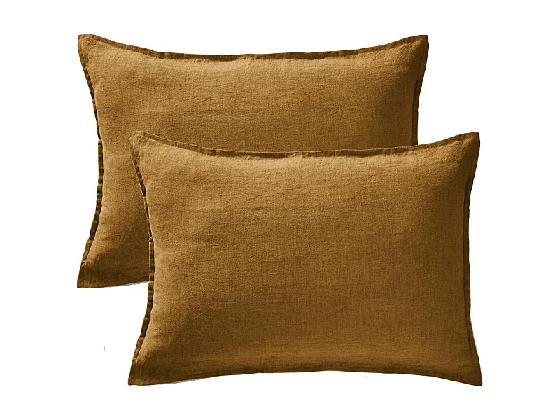 Lot de 2 taies d'oreiller "Soline" 60 x 60 cm & 50 x 70 cm "Lin lavé"