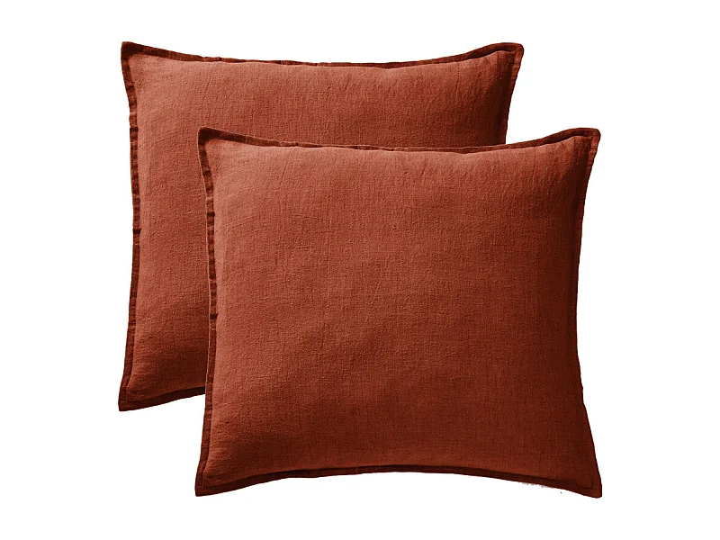 Lot de 2 taies d'oreiller "Soline" 60 x 60 cm & 50 x 70 cm "Lin lavé"