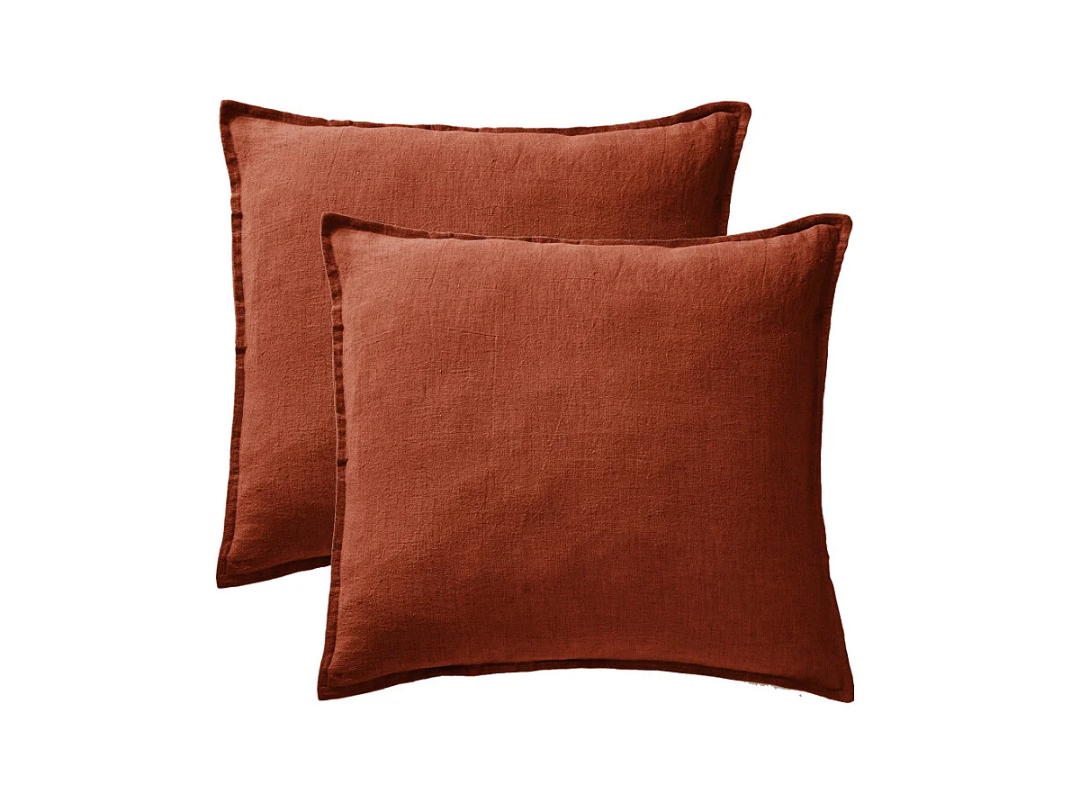 Lot de 2 taies d'oreiller "Soline" 60 x 60 cm & 50 x 70 cm "Lin lavé"