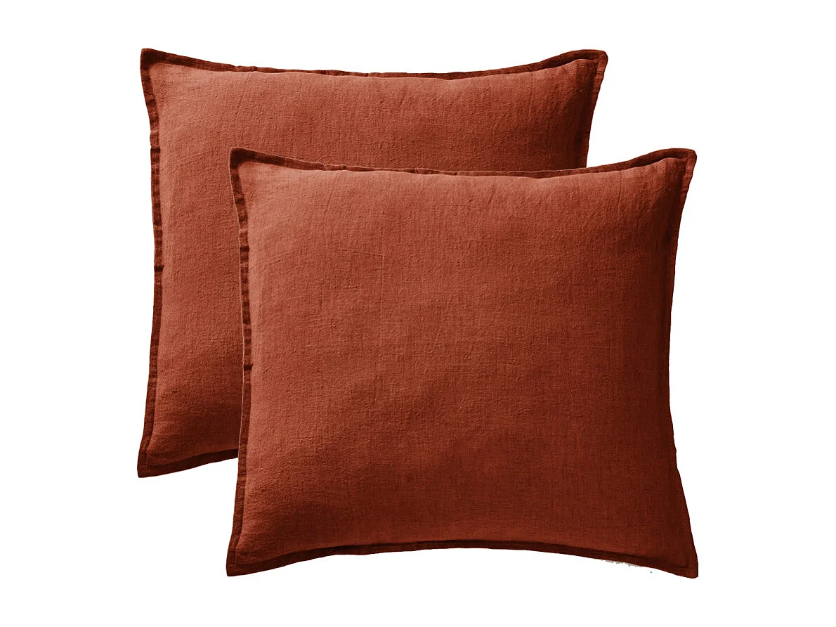 Lot de 2 taies d'oreiller "Soline" 60 x 60 cm & 50 x 70 cm "Lin lavé"