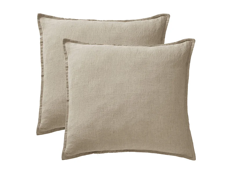 Lot de 2 taies d'oreiller "Soline" 60 x 60 cm & 50 x 70 cm "Lin lavé"