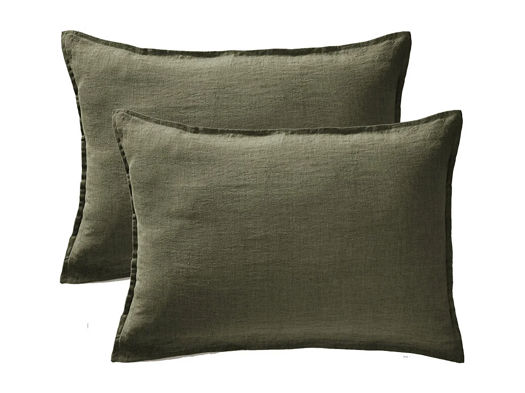 Lot de 2 taies d'oreiller "Soline" 60 x 60 cm & 50 x 70 cm "Lin lavé"