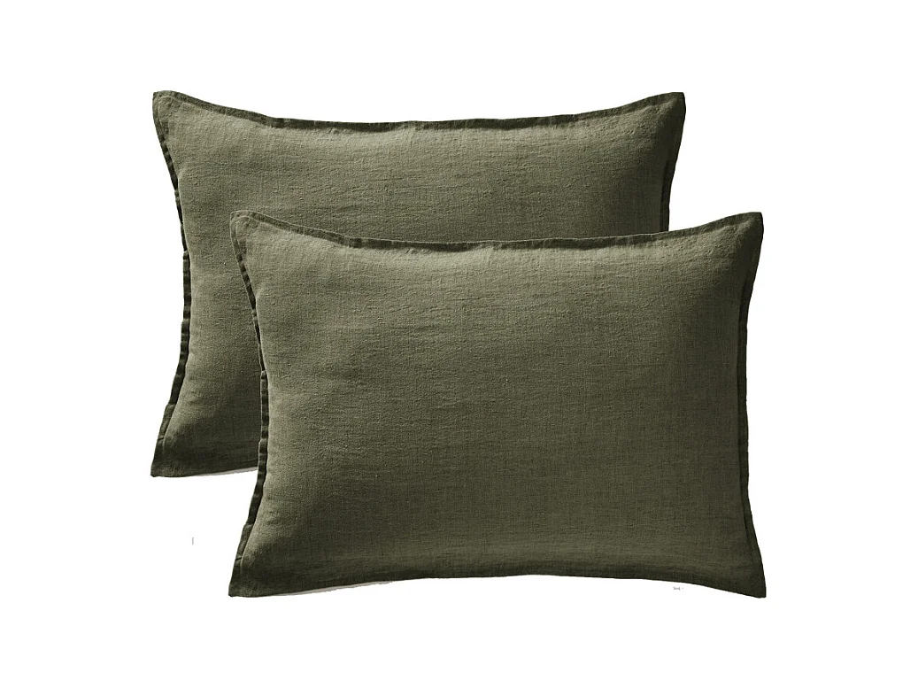 Lot de 2 taies d'oreiller "Soline" 60 x 60 cm & 50 x 70 cm "Lin lavé"