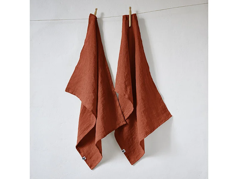 Lot de 2 essuie-mains "Soline" 50 x 70 cm Lin lavé