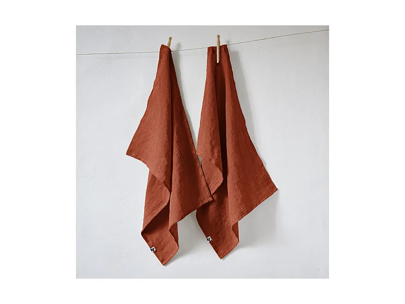 Lot de 2 essuie-mains "Soline" 50 x 70 cm Lin lavé
