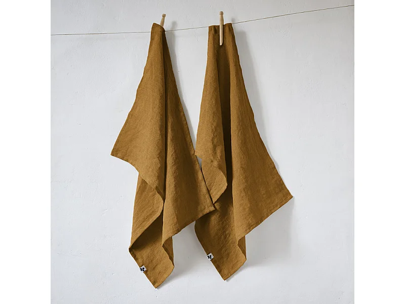 Lot de 2 essuie-mains "Soline" 50 x 70 cm Lin lavé
