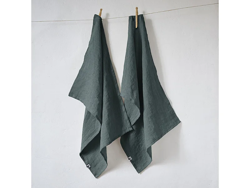 Lot de 2 essuie-mains "Soline" 50 x 70 cm Lin lavé