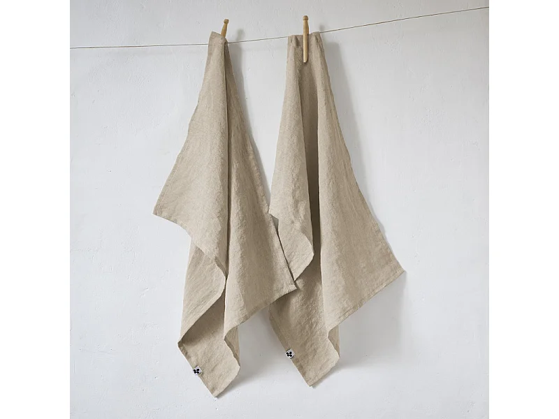 Lot de 2 essuie-mains "Soline" 50 x 70 cm Lin lavé