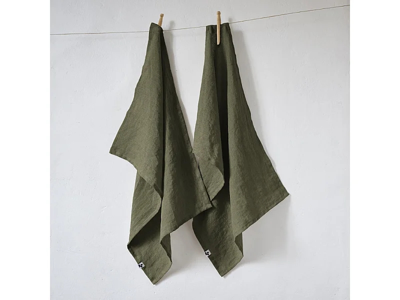 Lot de 2 essuie-mains "Soline" 50 x 70 cm Lin lavé