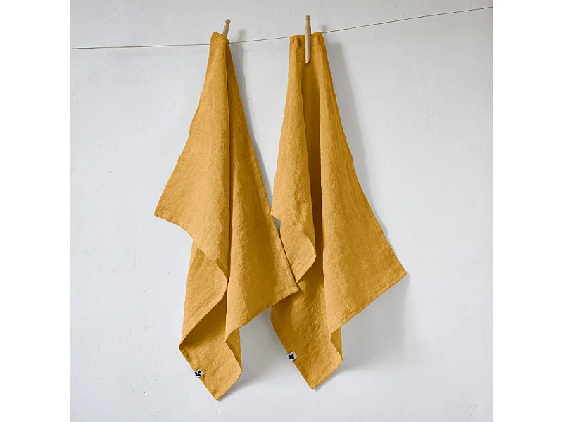 Lot de 2 essuie-mains "Soline" 50 x 70 cm Lin lavé