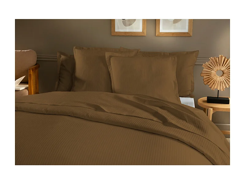 Parure de couette "Triomphe" 100% Satin de coton Peigné avec fines rayures / 120 fils /cm² Coton Pur
