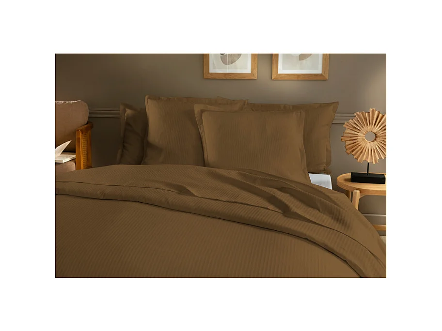 Parure de couette "Triomphe" 100% Satin de coton Peigné avec fines rayures / 120 fils /cm² Coton Pur