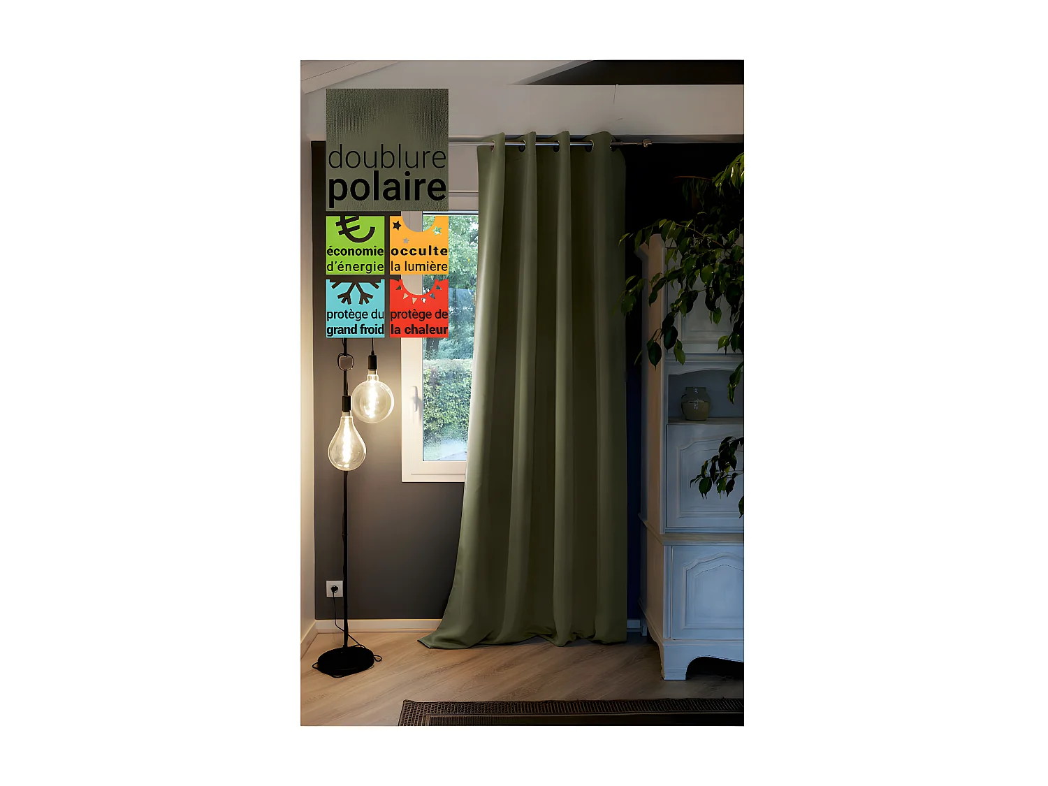 Rideau occultant et thermique doublé polaire "Inuit" toutes dimensions