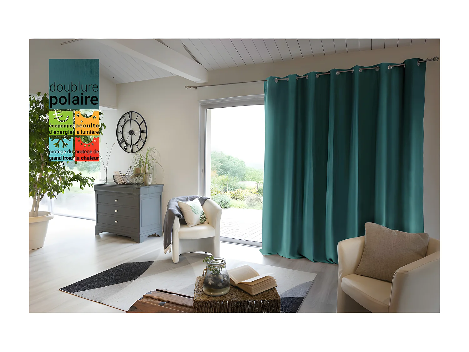 Rideau occultant et thermique doublé polaire "Inuit" toutes dimensions