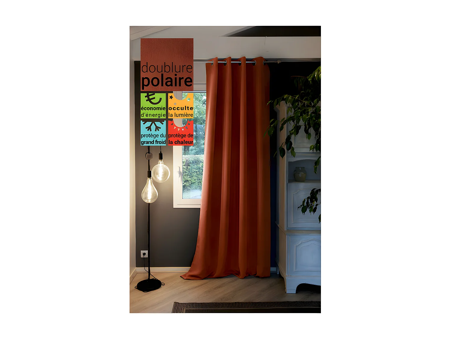 Rideau occultant et thermique doublé polaire "Inuit" toutes dimensions