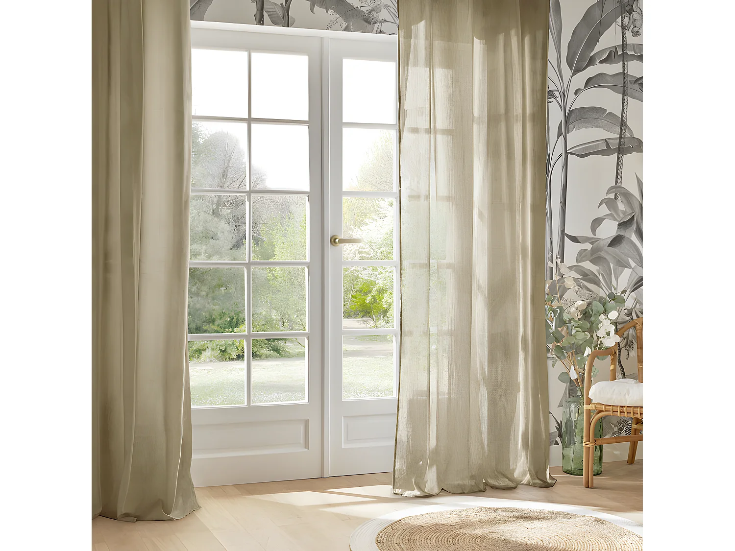 Voilage fluide et léger "Paxta" 135 x 240 cm Atmosphera