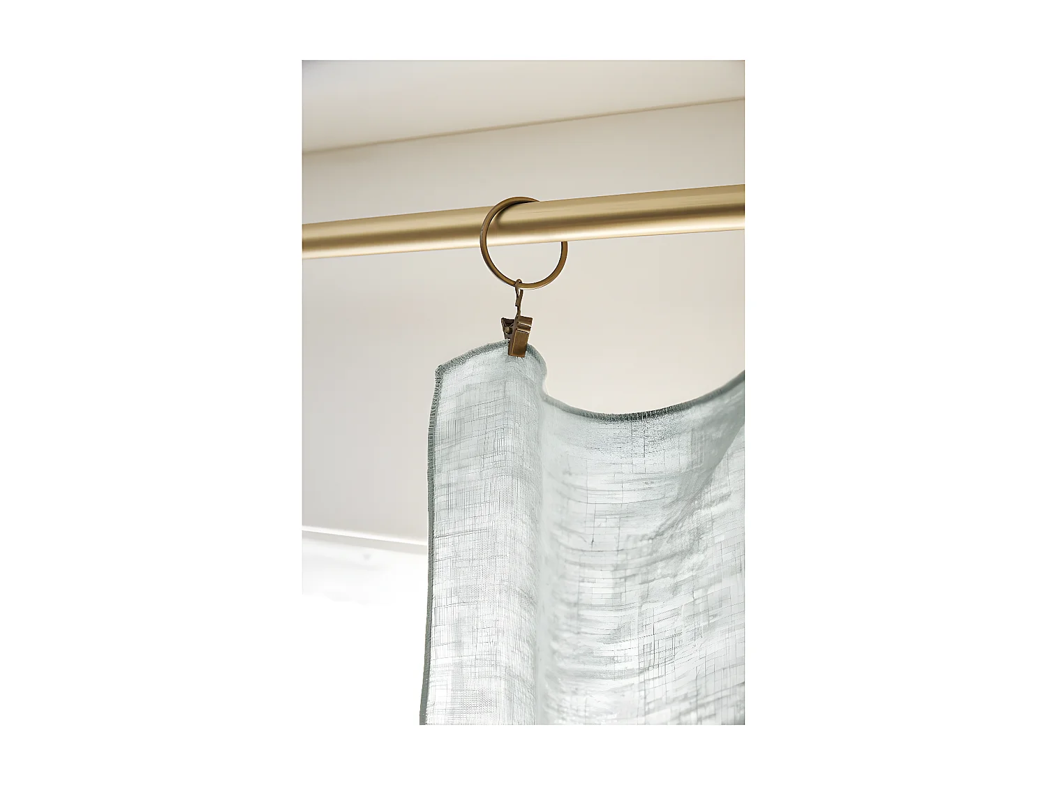 Rideau ajustable + 8 anneaux pince "Soline" 140 x 270 cm Lin lavé