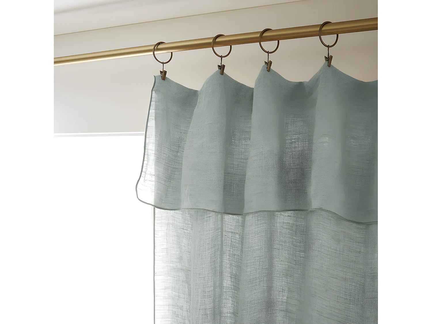 Rideau ajustable + 8 anneaux pince "Soline" 140 x 270 cm Lin lavé