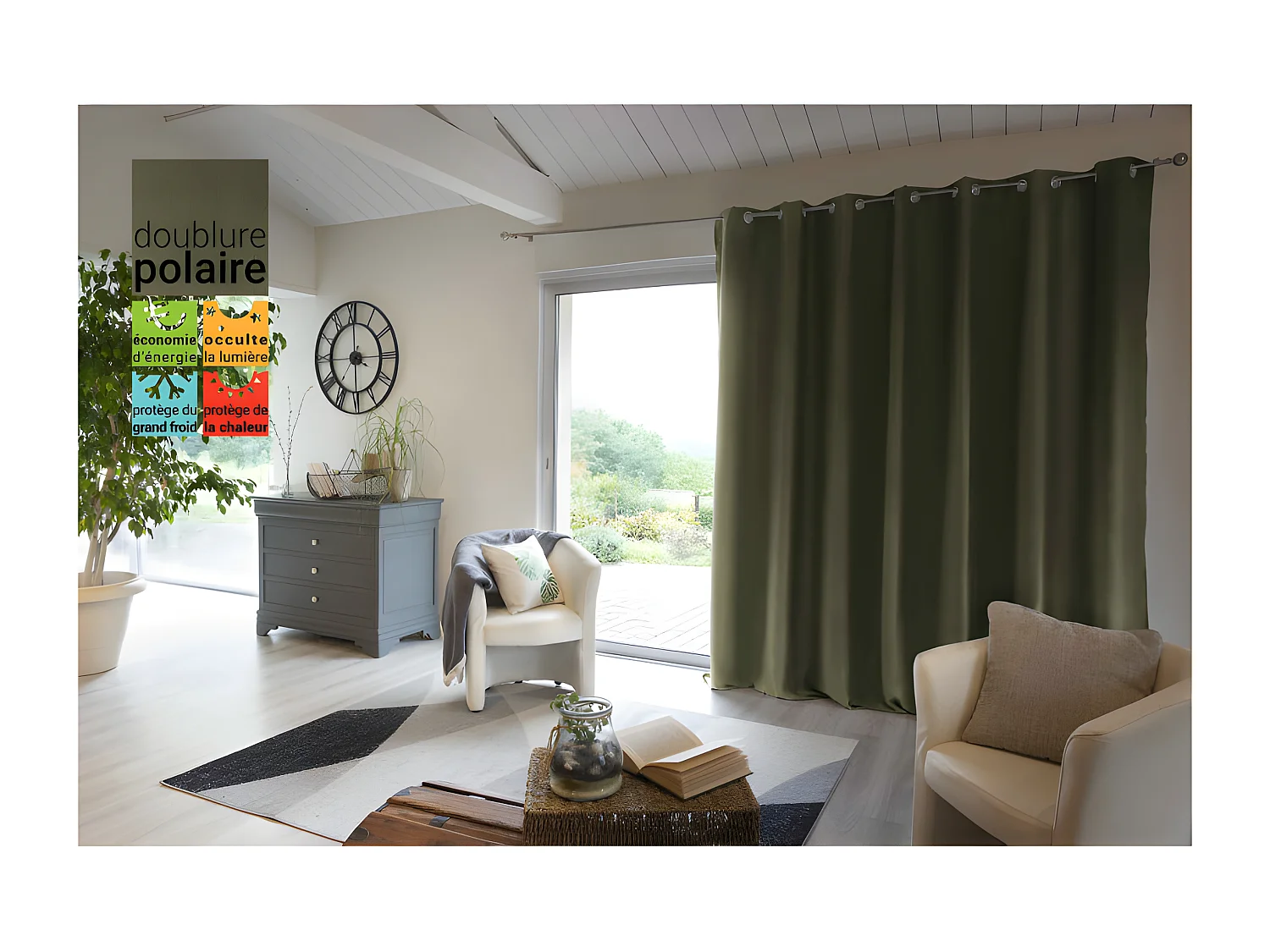 Rideau occultant et thermique doublé polaire "Inuit" toutes dimensions