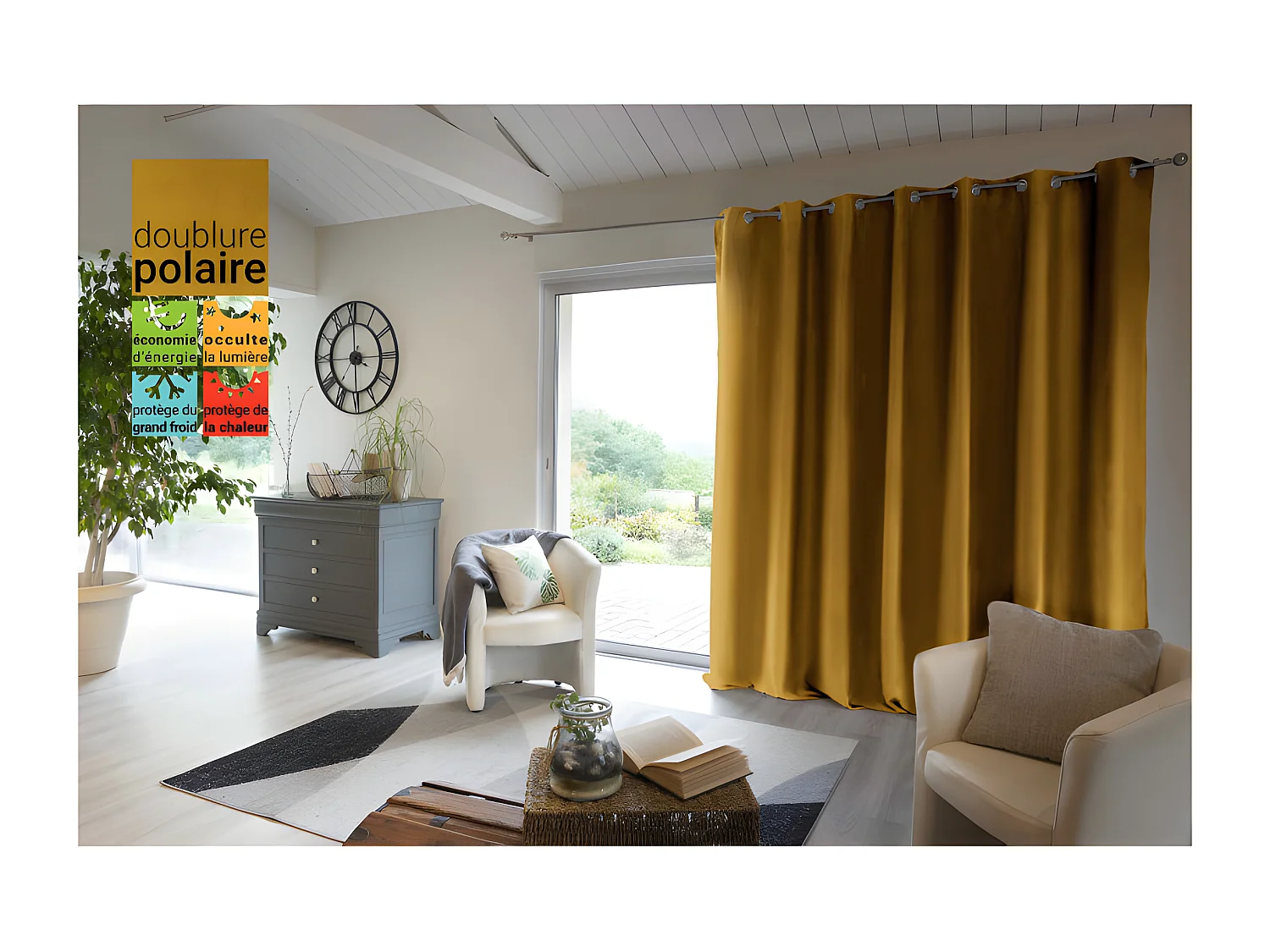 Rideau occultant et thermique doublé polaire "Inuit" toutes dimensions