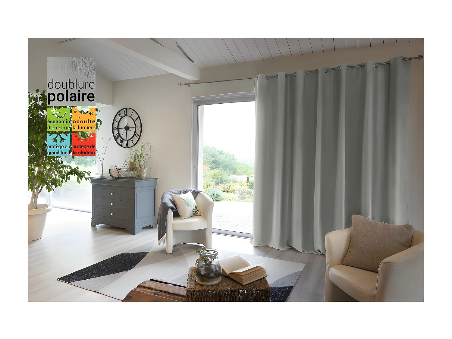 Rideau occultant et thermique doublé polaire "Inuit" toutes dimensions